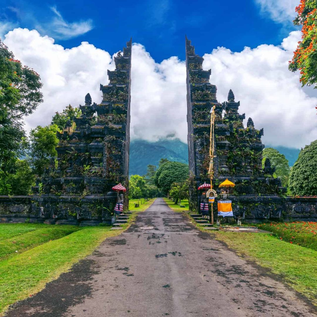 Big entrance gate in Bali, Indonesia.